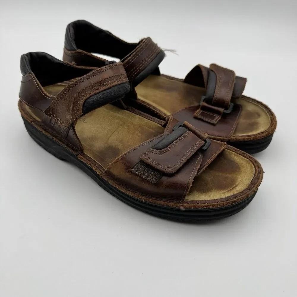 NAOT Men's Lappland Sz 43/10 Brown Leather Adjustable Strap Walking Sandals